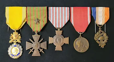 WW1 Original Set French Military Medals 1914-1918 War Cross Verdun 1916 Battle • $139