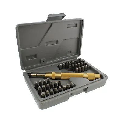 DCT Metal Stamping Stamps & Punch Handle 37pc Tool Kit Emboss Engrave Stamp Set • $25.99