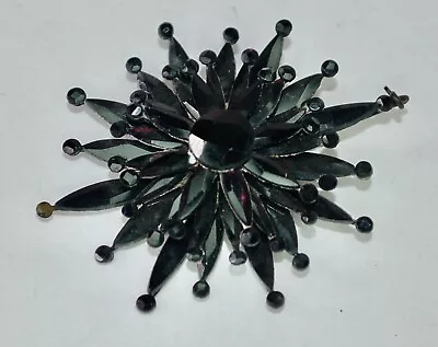 Antique Victorian Mourning Jewelry Jet Star Pendant • $72