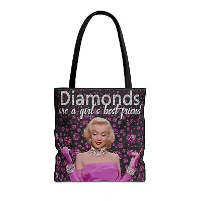 Marilyn Monroe Diamonds 16x16in Tote Bag (5 Color Handle Options) • £23.50