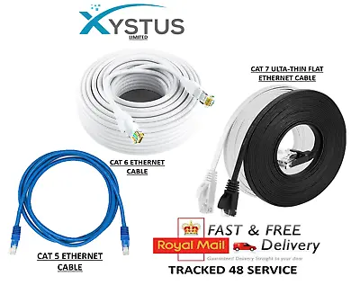 £2.99 • Buy CAT5 CAT6 CAT7 RJ45 Ethernet Network HighSpeed LAN Patch Cable 1M-50M Wholesale