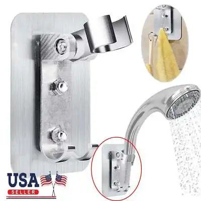 Adjustable Bathroom Shower Head Holder Self-adhesive Wall Mounted Shower Bracket • $6.69