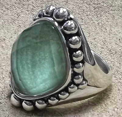 LAGOS Maya Green Malachite Doublet Stone Ring 925 Sterling Silver Size 7.5 • $299