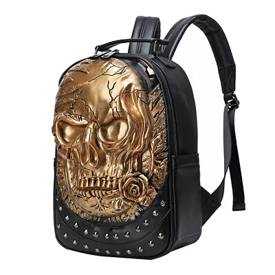 £58.35 • Buy  Zipper Shoulder Purse Black Backpack Men Laptop Skull Messenger Man