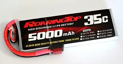 RoaringTop LiPo Battery Pack 35C 5000mAh 2S 7.4V With Deans Plug • $23.90