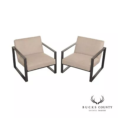 Mid Century Modern Style Pair Of CB2 Specs Lounge Chairs • $895