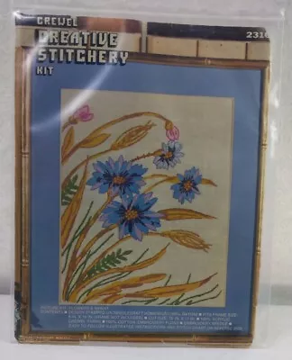 Crewel Creative Stitchery Kit #2316 FLOWER & WHEAT By Vogart Crafts Corp 1975 • $20