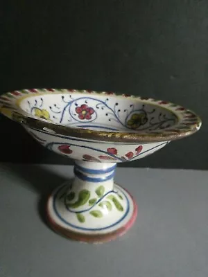 Vintage Deruta Italy Footed Compote Bowl 3 3/4 Inches Tall Ceramic Art Pottery • $14.99