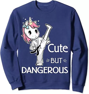 Cute But Dangerous Karate Taekwondo Unicorn Karate Unisex Crewneck Sweatshirt • $27.99