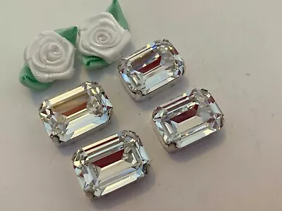 £6.90 • Buy Swarovski #4610 Double Cut Octagon Rhinestone Sew On 18x13mm Crystal Pack Of 2