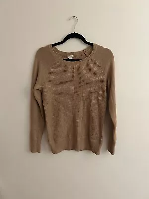 J Crew Camel Tan Sweater Merino Wool Size Small - Long Sleeve Round Neck • $6.80