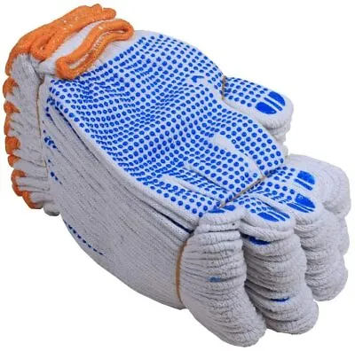 £9.01 • Buy 12 Pairs White Cotton Protective Work Gloves For Factory Garden Working AntiSlip