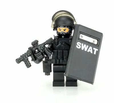 SWAT Riot Control Police Officer Minifigure Made With Real LEGO® Minifigure • $21.90