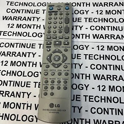 LG 6711R1P107G Genuine Original Remote Control For VCR/DVD Recorder  • £9.99