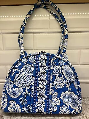 Vera Bradley Eloise Shoulder Bag Purse Blue Lagoon Kiss Lock Bag 2011 • $25