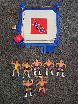 £55 • Buy 7 Galoob Wrestling WCW Figures + Ring 1990/1991
