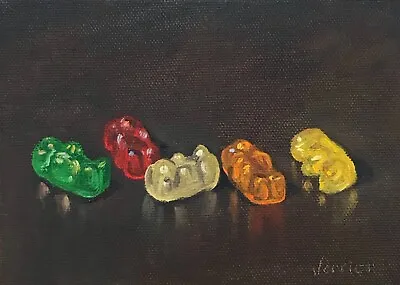 Gummy Bears - NOAH VERRIER Still Life Oil Painting Signed Art Print • $45