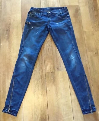 £24 • Buy Vintage,Y2K, Miss Sixty,zip Leg,side Pocket Skinny Jeans/leggings ~size  24/6-8