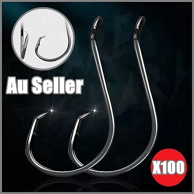 7384 Fishing Octopus Circle Hook Carbon Steel Chemically Sharpened Offset Point • $12.95