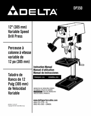 $15.99 • Buy Delta DP350 12  Variable Speed Drill Press Instruction Manual FREE SHIPPING