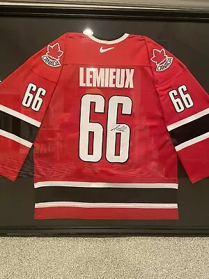 FRAMED Mario Lemieux Team Canada Autographed Jersey • $4000