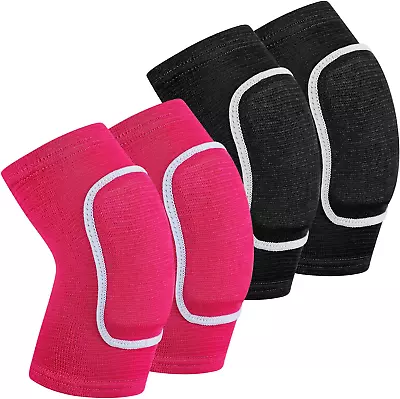 2 Pair Elbow Pads Volleyball Breathable Protective Support Gel Pad Elbow Brace A • $15.90