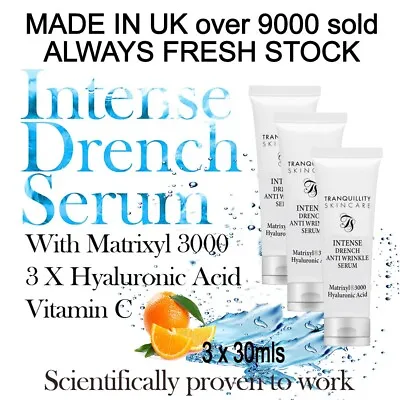 Anti Wrinkle Serum Vitamin C+ Strong Matrixyl 3000 Hyaluronic Acid 3 X 30mls • £30