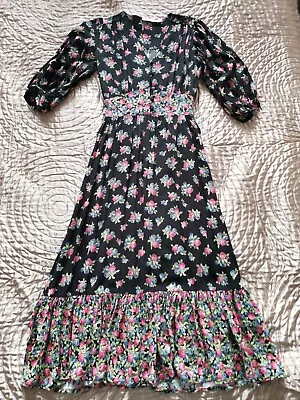 Warehouse Floral Midi Dress Size 6 • £7.99