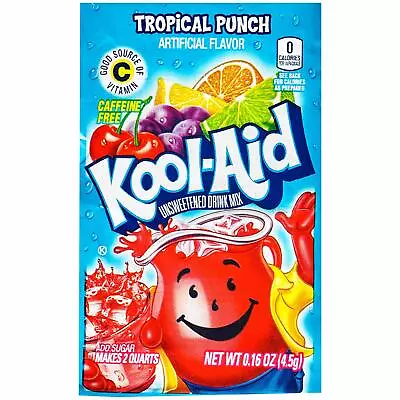£1.99 • Buy Kool Aid Tropical Punch Unsweetened Drink Mix 4.5g Sachet