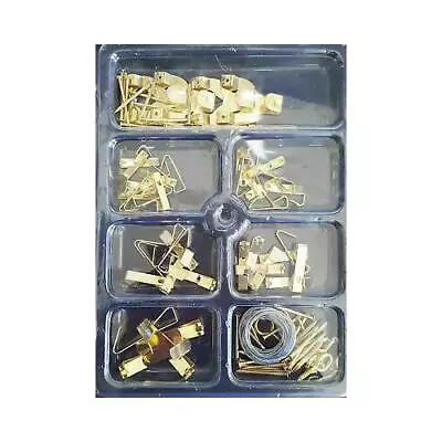 Picture Hanging Kit Wall Photo Frame Set Hooks Wire Nails Art Fixings Mirror • £6.89