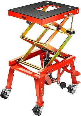 350lbs Hydraulic Motorcycle Lift Table ATV Dirt Bike Scissor Jack Stand 4 Wheels • $129.99