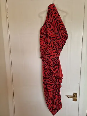 Jane Norman Dress Red Tiger Print Size 10 • £5