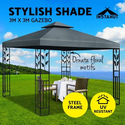 $239.95 • Buy Instahut Gazebo 3x3 4x3 Marquee Outdoor Party Wedding Gazebos Tent Iron Art