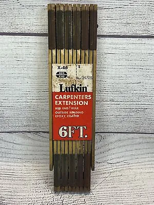 VTG Lufkin X46 Red End Carpenters Extension Rule  Folding Wood Ruler NOS 6 FT • $17.99