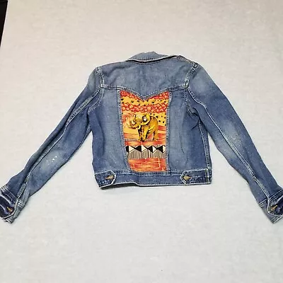 Mossimo Misred Denim Jacket Womens Large Elephant Distressed • $19.99