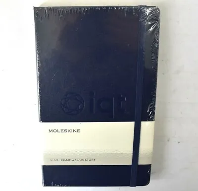 Moleskine Classic Navy Blue Branded Journal Notebook 8-1/4  X 5  Hard Cover Rule • $14.99