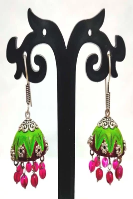 $22.97 • Buy Indian Terracotta 1.5  Long Fashion Jhumka Jhumki Earrings Set Gnj411