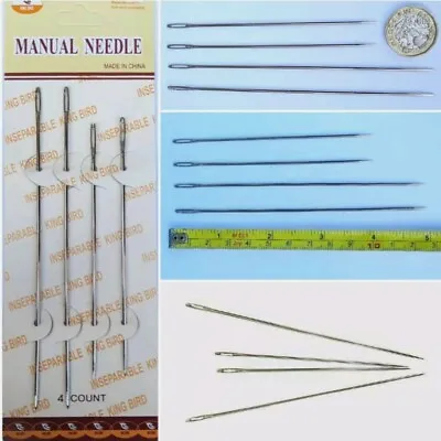 4Pc Jumbo Needle Extra Large Mattress Needles Soft Doll Craft Making Long Sewing • £4.98