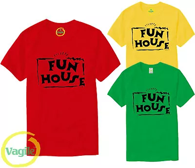 Fun House T-Shirt Costume Fancy Dress Tv Games TEE Funny Retro 80S 90S Gamer UK • £8.89