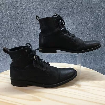 Levis Boots Mens 9 Maine Lace Up Cap Toe Ankle Combat 222527-872 Black Leather • $28.99