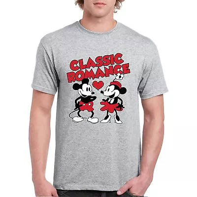 Steamboat Willie Classic Romance T-shirt Cute Cartoon Mouse Retro Men's Tee • $18.95