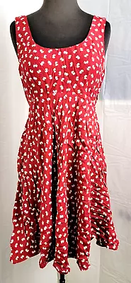 Laundry By Shelli Segal Sleeveless Red Dress Size 8 Zip Up Floral Flower Light • £17.51