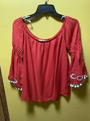 VAVA By Joy Han Women's Floral Blouse Shirt Flare Sleeve Women’s Sz. Large 369 • $0.99