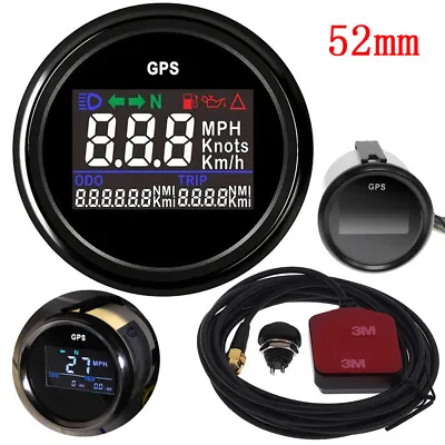 52mm GPS Speedometer Digital Odometer Gauge 999MPH Knot Km/h Car Boat Waterproof • $48.33