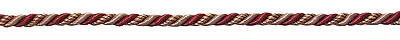 Burgundy Taupe Gold 3/16  Decorative Rope Cord Cranberry Harvest [By The Yard] • $1.98