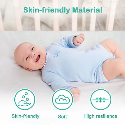 Crib Mattress Baby Memory Foam Playard Mattress Pad 38x26x3inch With 1/2Pc Cover • $31.99