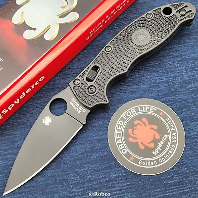 Spyderco Manix 2 CQI Lightweight BD1N Black Plain Blade Black FRCP (C101PBBK2) • $153.75