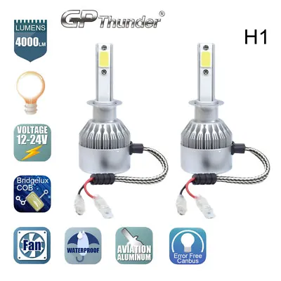 GP Thunder Cree LED Headlight H1 6000K Low High Beam Fog DRL Bulb White Fan • $14.89