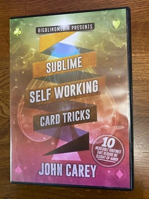 £4 • Buy Sublime Self Working Card Tricks - John Carey DVD - Card Tricks Big Blind Media