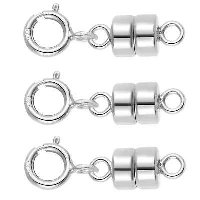 925 Sterling Silver 4.5mm Magnetic Clasp Converter W/ Spring Ring Made In USA • $7.95